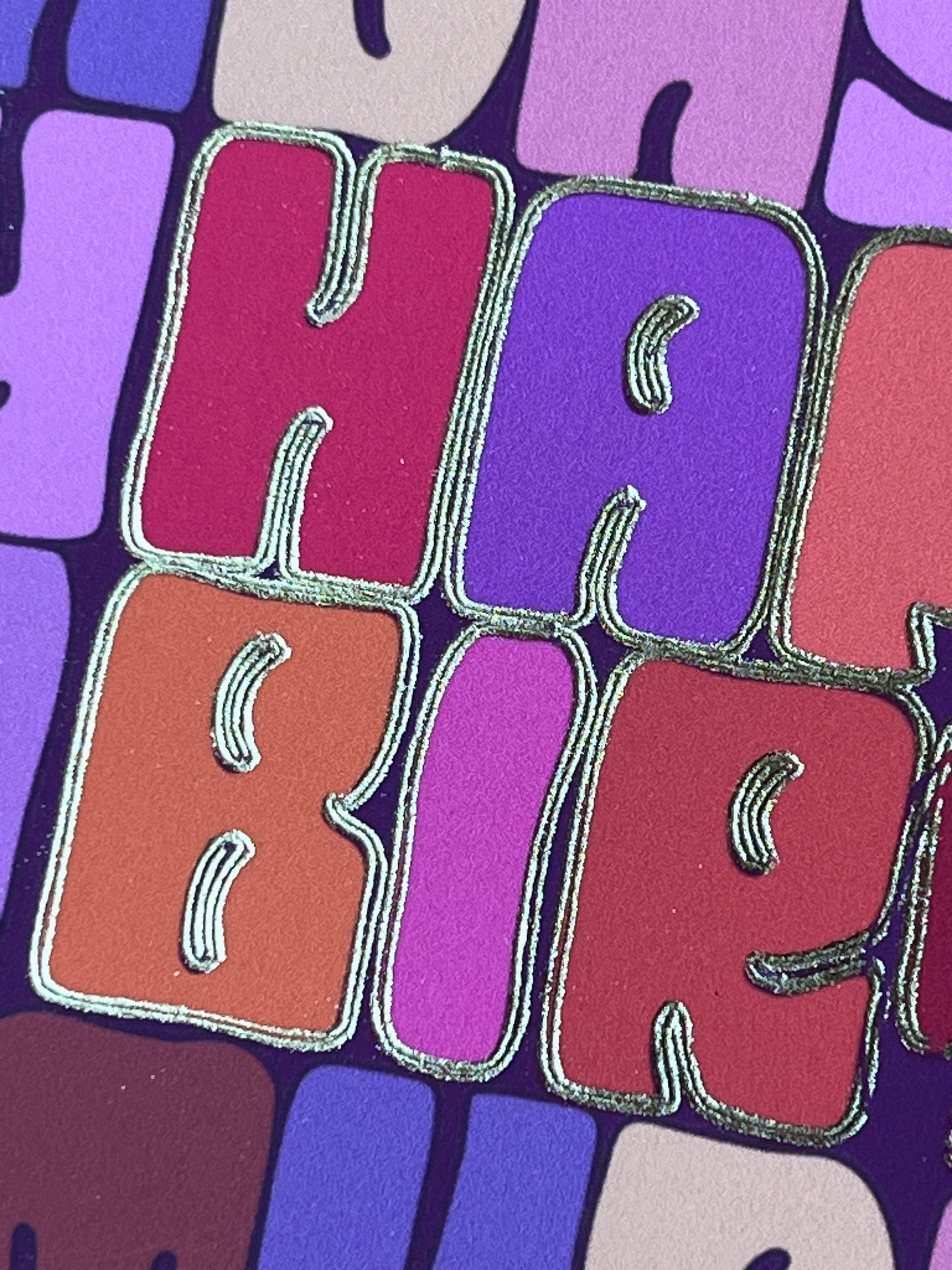 Blocky Groovy Happy Birthday Card