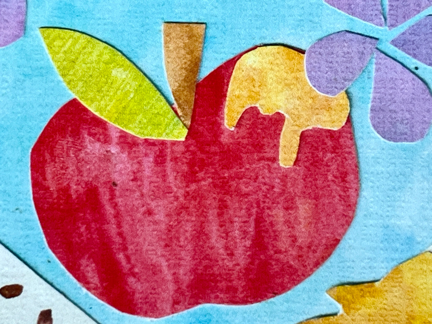 Shana Tova Watercolor Apples and Honey Rosh Hashanah Card