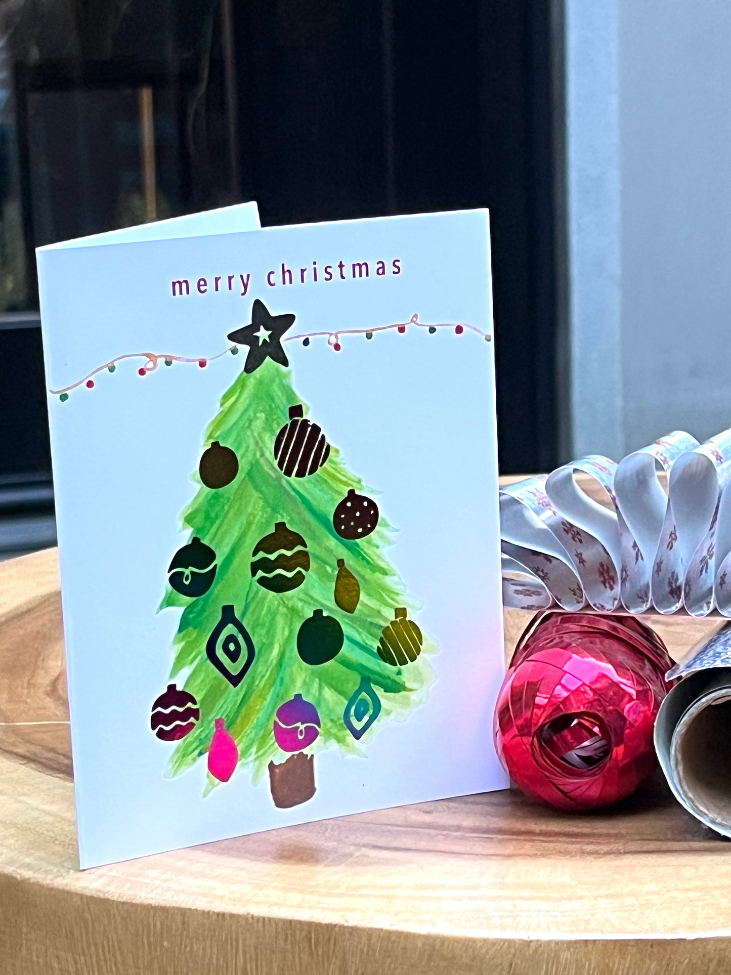 Merry Christmas Tree and Ornament Card