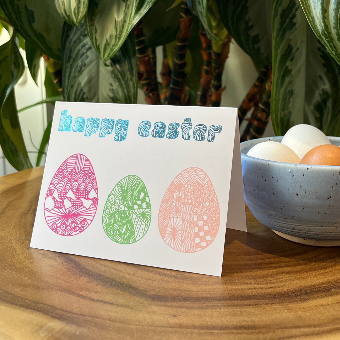 Doodle Eggs Happy Easter Card
