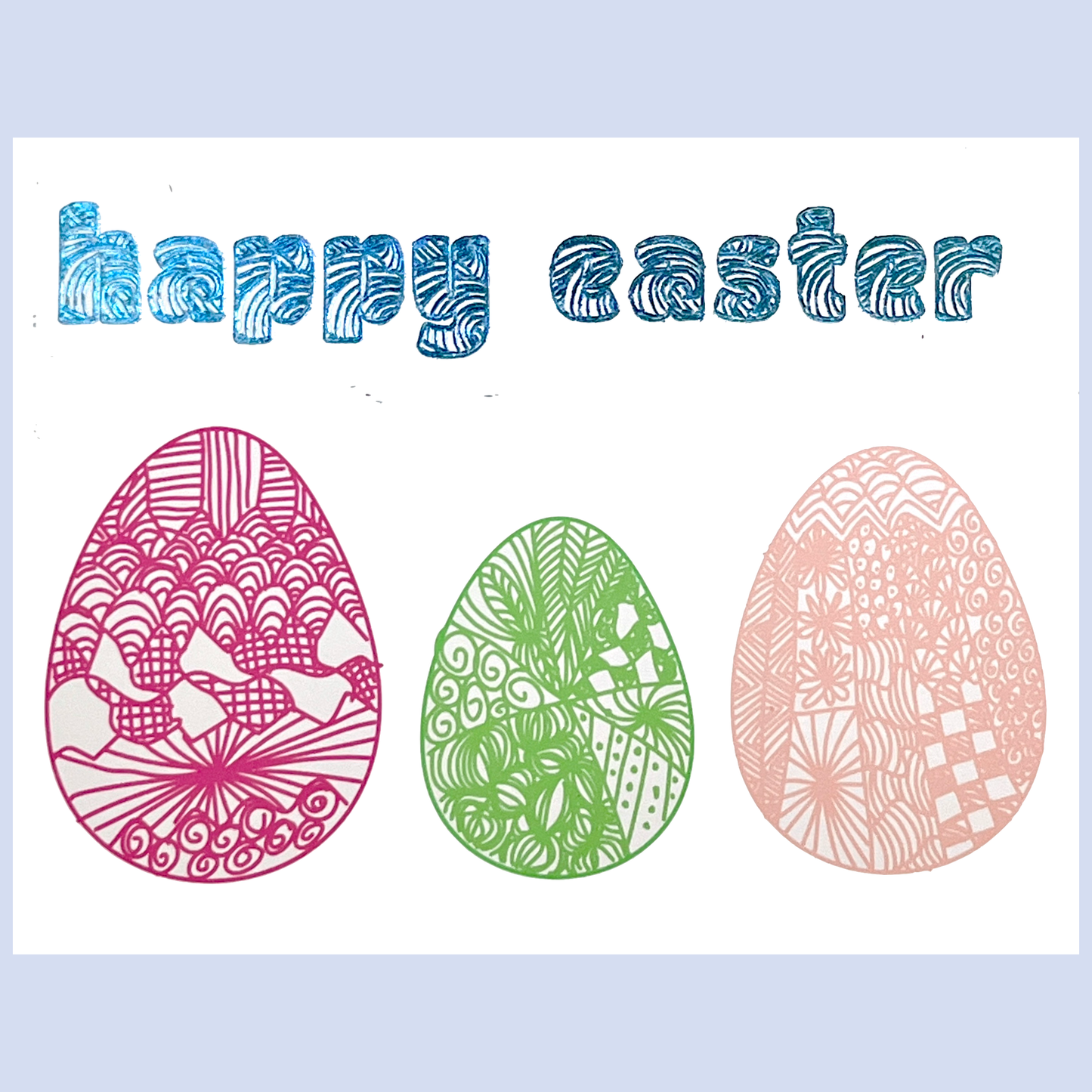 Doodle Eggs Happy Easter Card