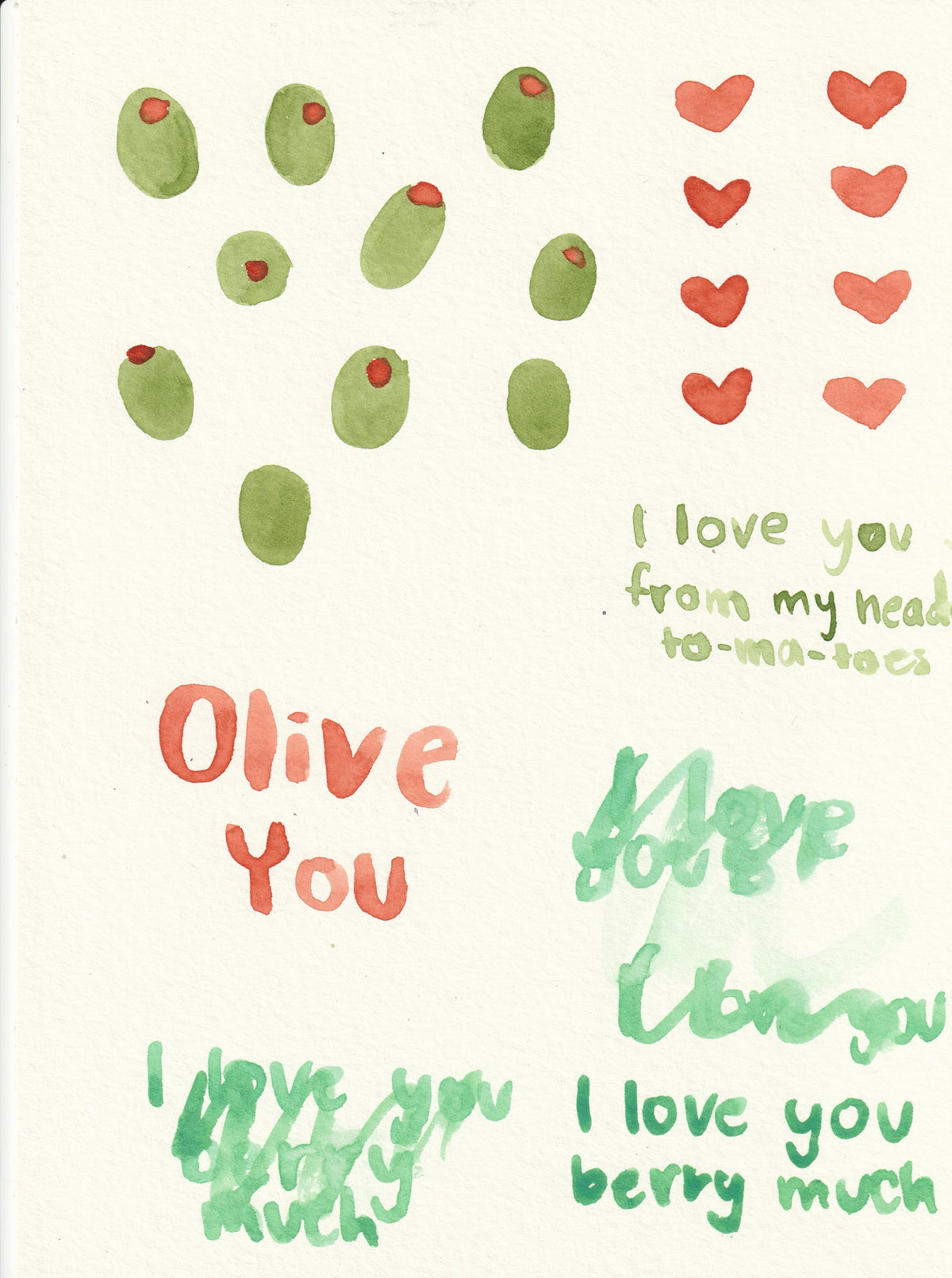 I Love You Olive Greeting Card