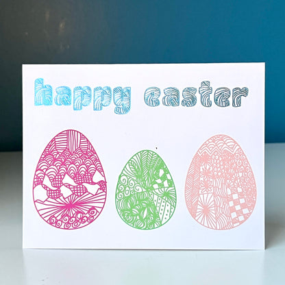 Doodle Eggs Happy Easter Card