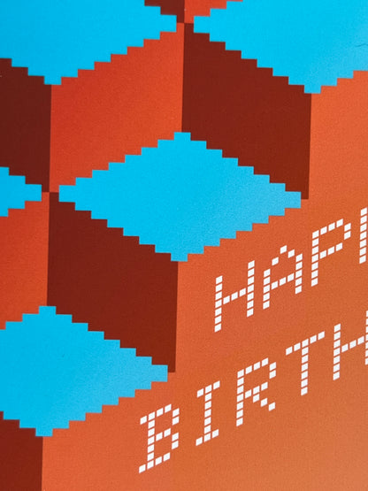 Pixel-Themed Happy Birthday Card