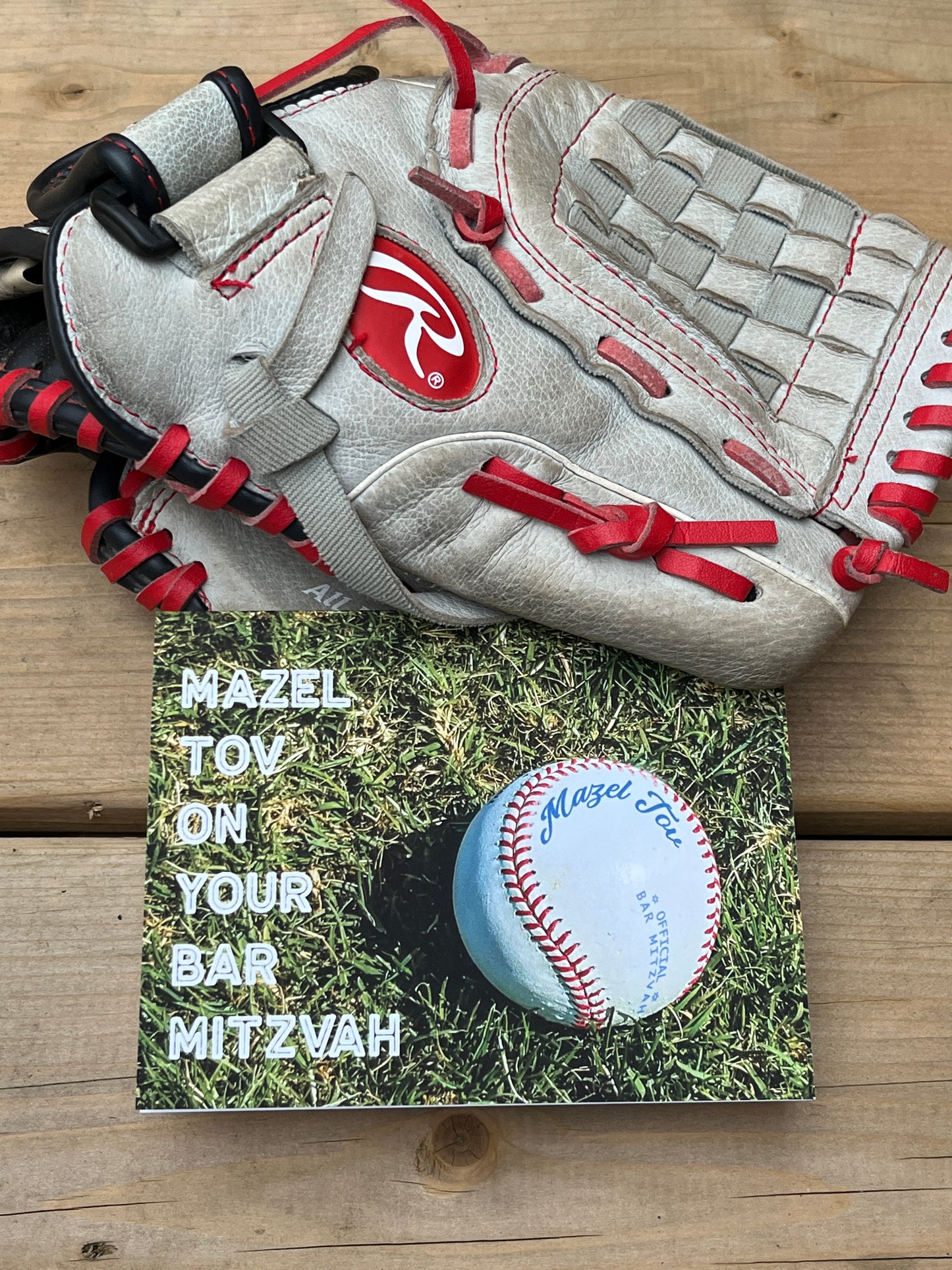 Personalizable Baseball Bar Mitzvah or Bat Mitzvah Card