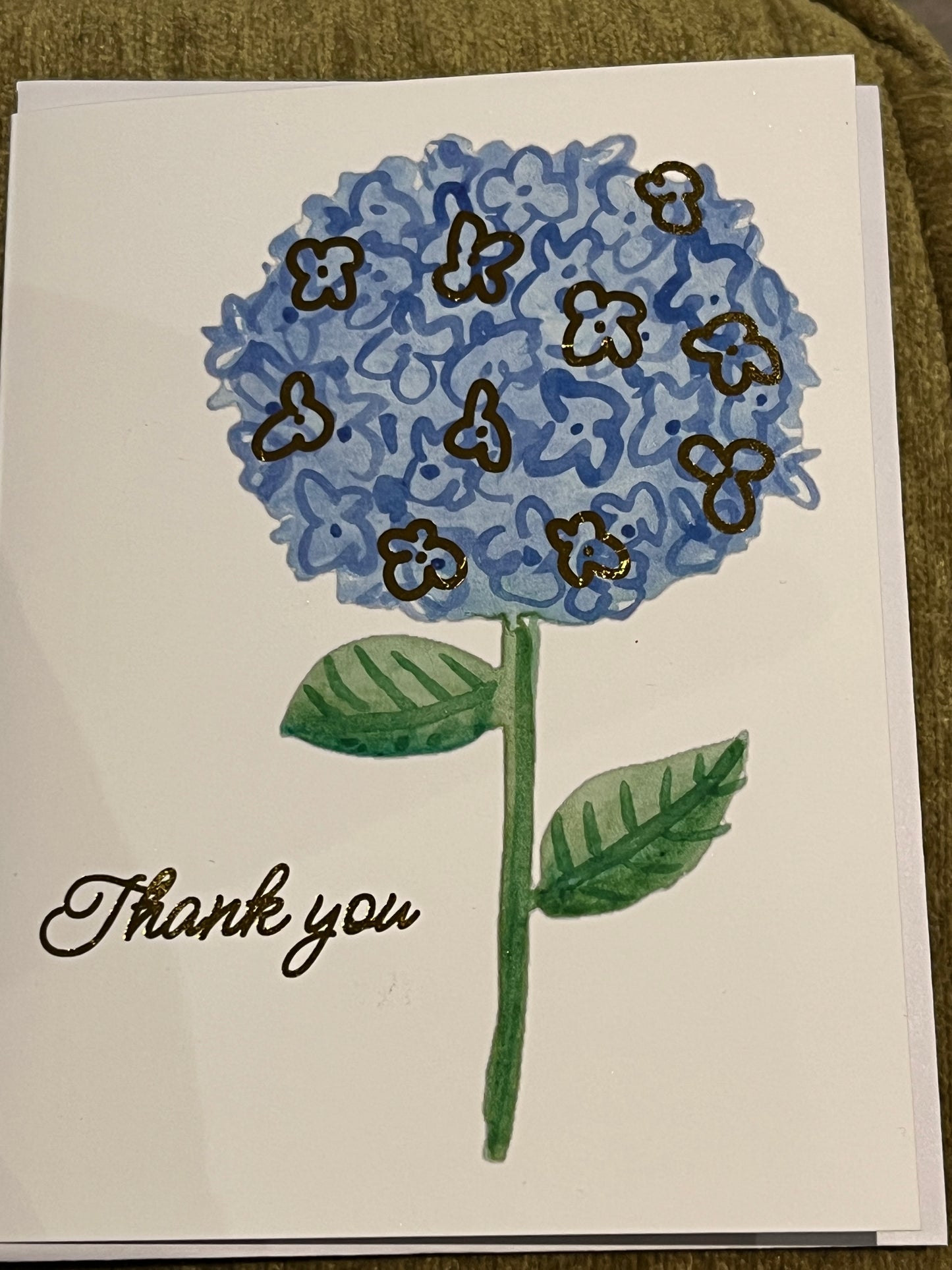 Hydrangea Floral Thank You Card