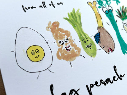 Cartoon Seder Foods Passover Greeting Card