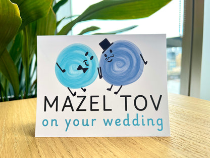 Wedding Mazel Tov Card with Cute Cartoons for All Couples