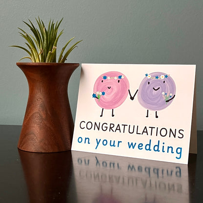 Wedding Congratulations Card with Cute Cartoons for All Couples