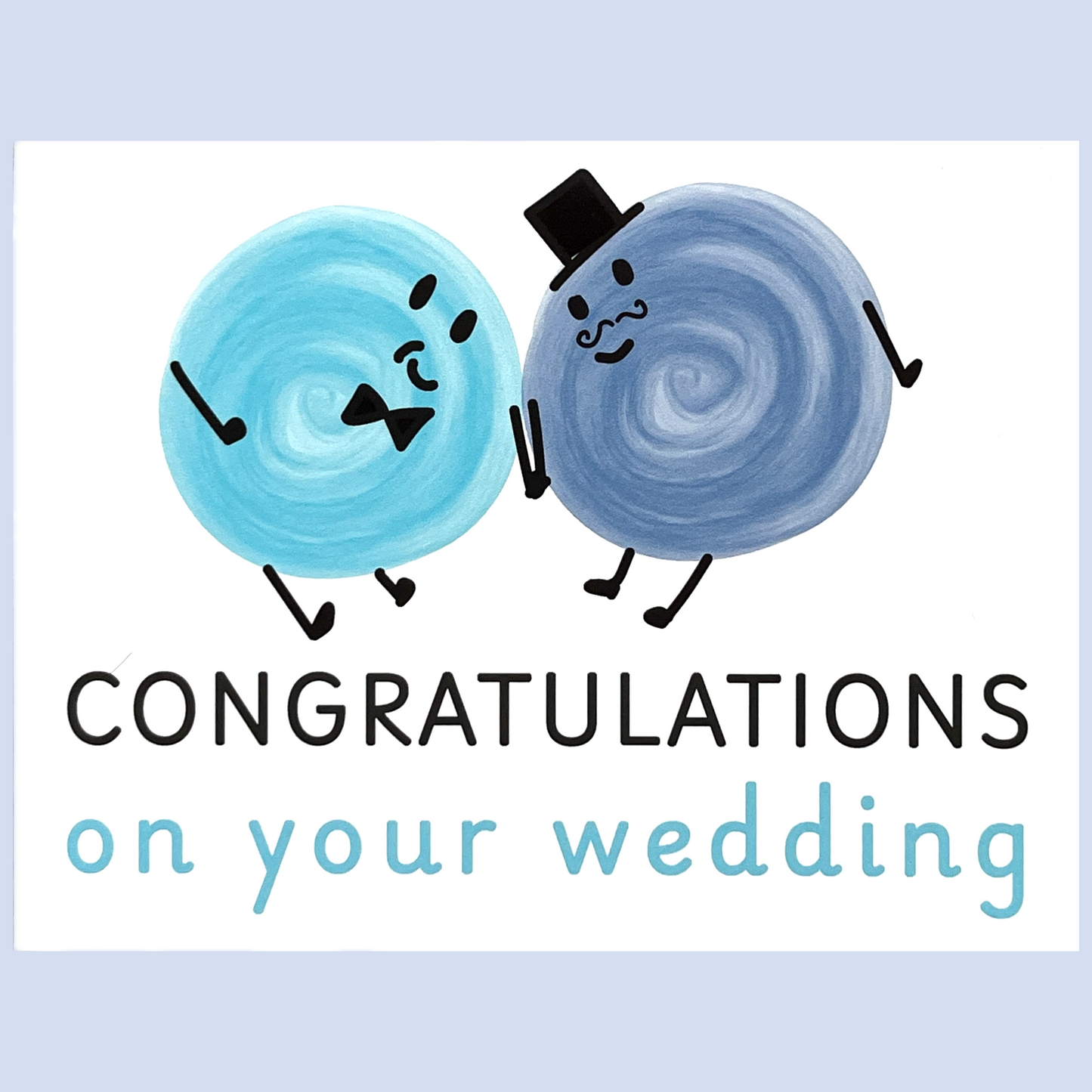 Wedding Congratulations Card with Cute Cartoons for All Couples