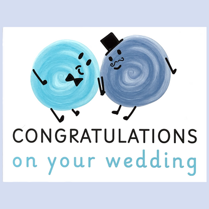 Wedding Congratulations Card with Cute Cartoons for All Couples