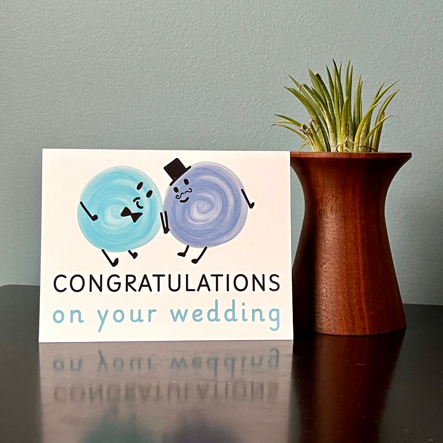 Wedding Congratulations Card with Cute Cartoons for All Couples