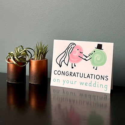 Wedding Congratulations Card with Cute Cartoons for All Couples