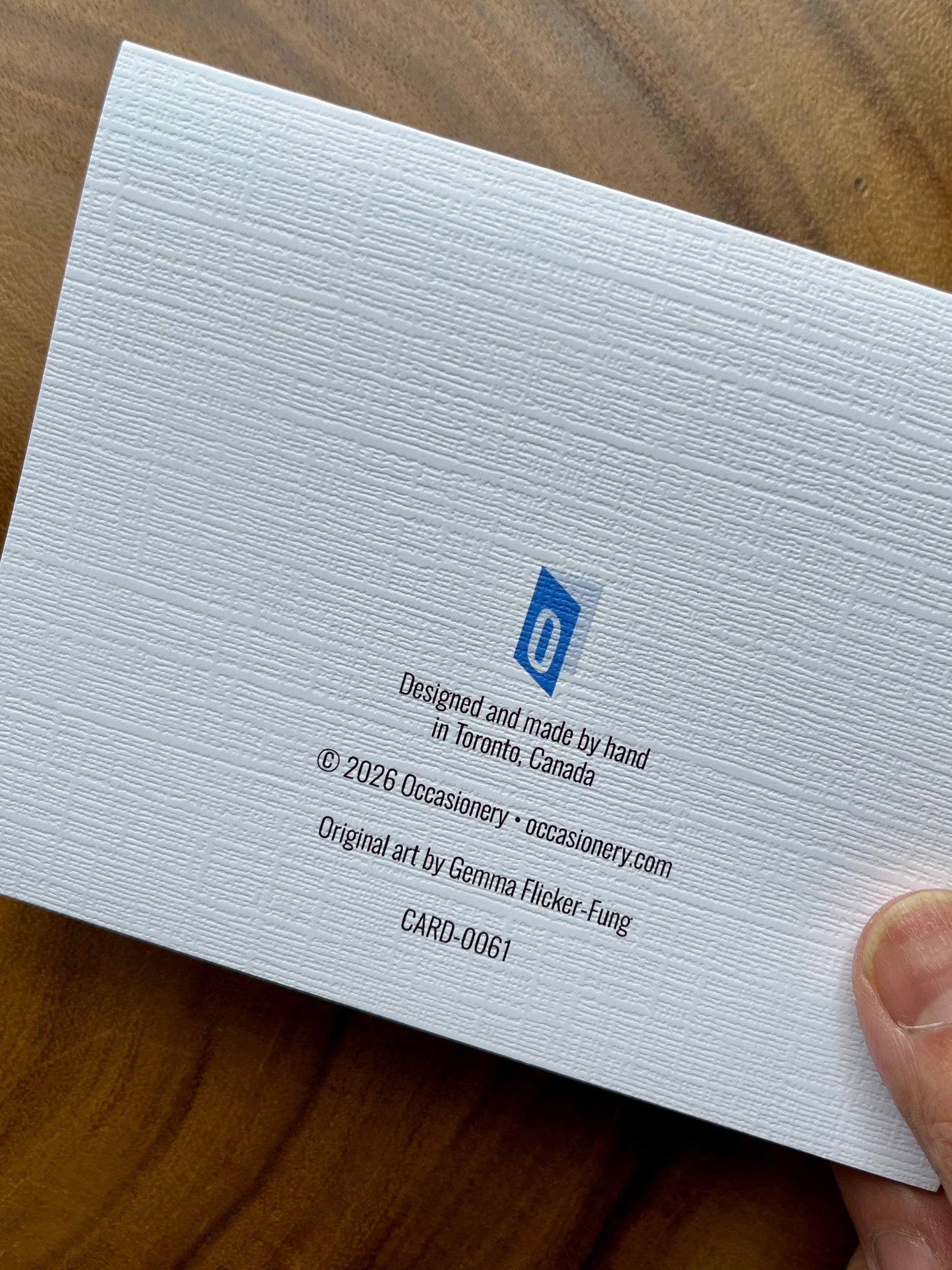 Handpainted Orange Lily on Blue Blank Card