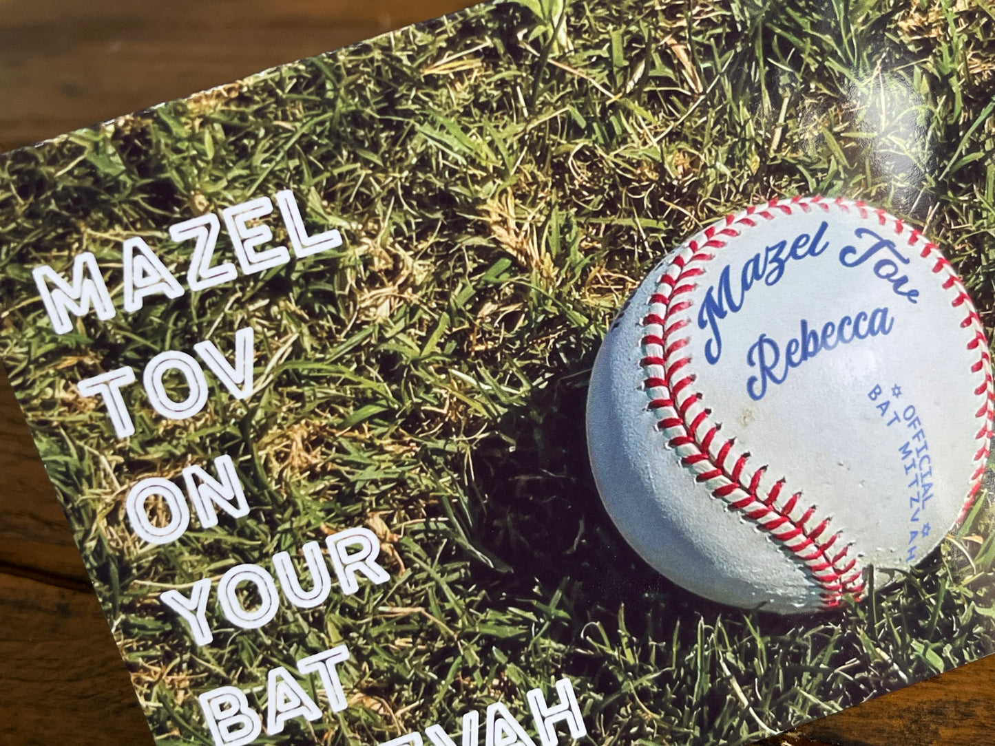 Personalizable Baseball Bar Mitzvah or Bat Mitzvah Card
