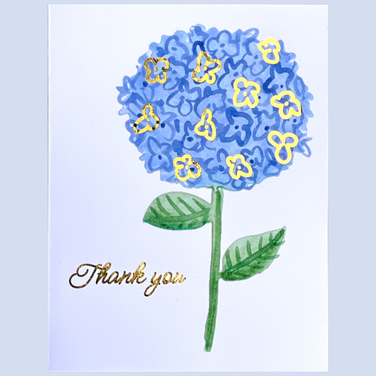 Hydrangea Floral Thank You Card