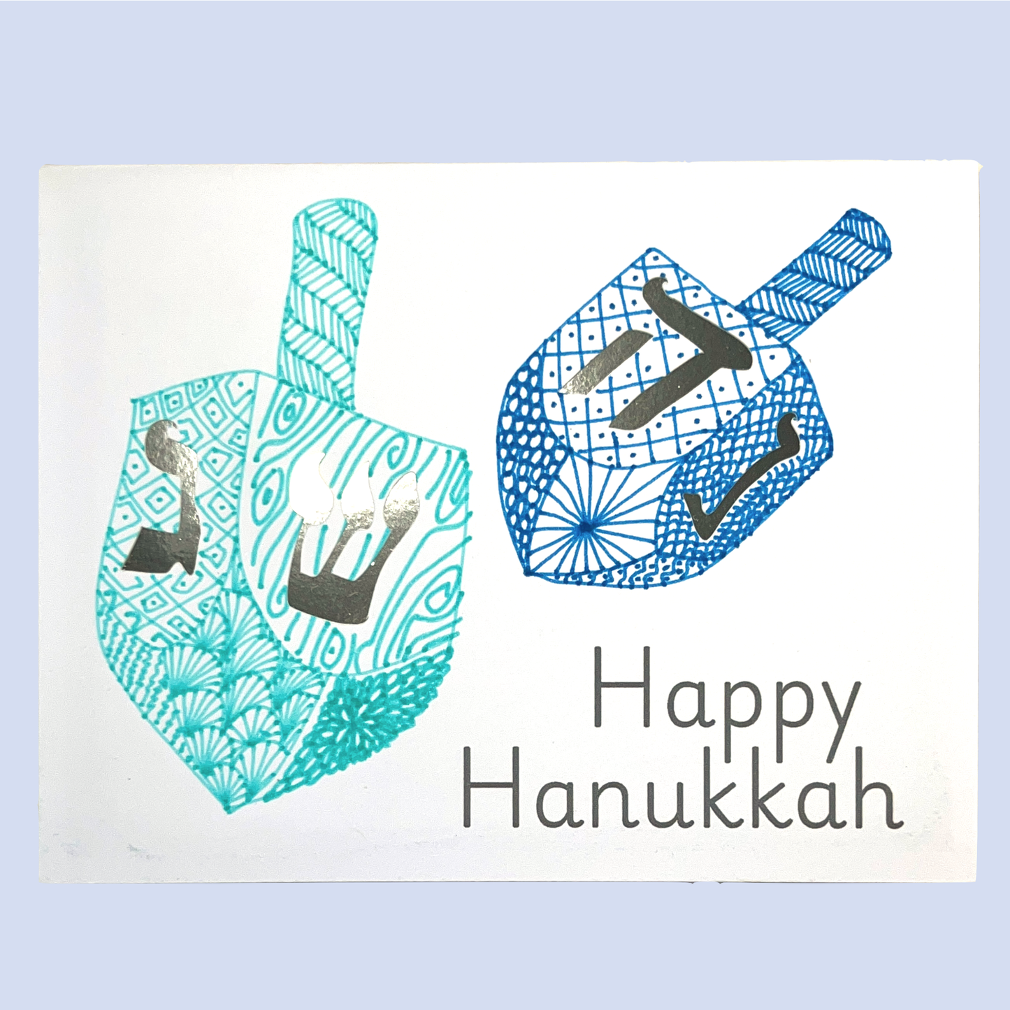 Dreidel Doodles Hanukkah Greeting Card