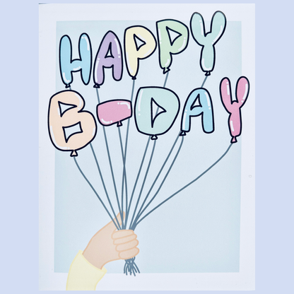 Puffy Balloons Birthday Card