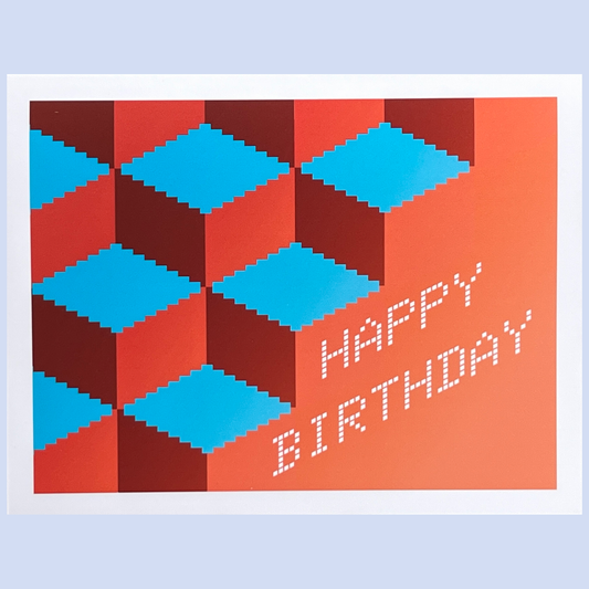 Pixel Pyramid Happy Birthday Card