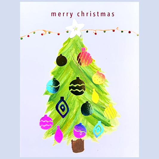 Merry Christmas Tree and Ornament Card