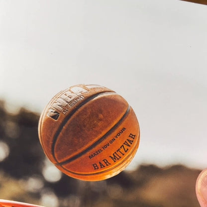 Personalizable Basketball Bar Mitzvah or Bat Mitzvah Card