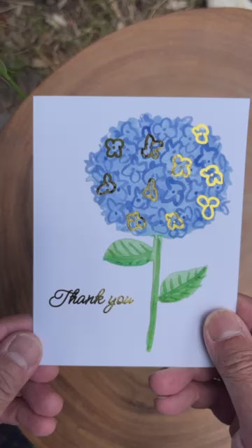 Hydrangea Floral Thank You Card
