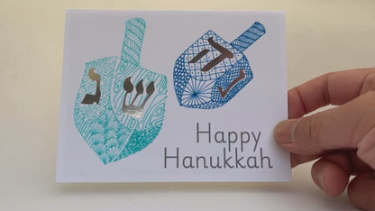 Dreidel Doodles Hanukkah Greeting Card