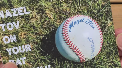 Personalizable Baseball Bar Mitzvah or Bat Mitzvah Card