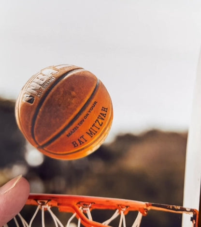 Personalizable Basketball Bar Mitzvah or Bat Mitzvah Card