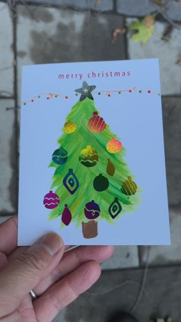 Merry Christmas Tree and Ornament Card