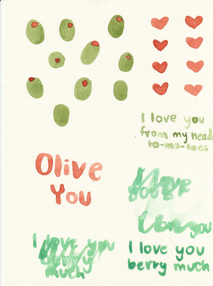 I Love You Olive Greeting Card