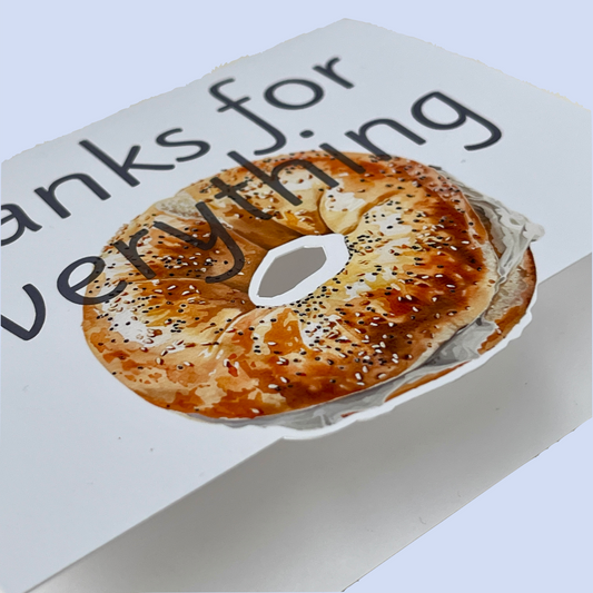 Everything Bagel Thank You Cut Out Greeting Card