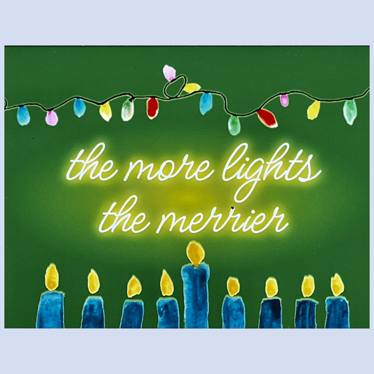 Hanukkah + Christmas Card with The More Lights the Merrier
